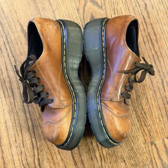 Dr. Martens 8651 Chunky Oxford Shoes Brown Leather Made in England Size 7 - Picture 5 of 13